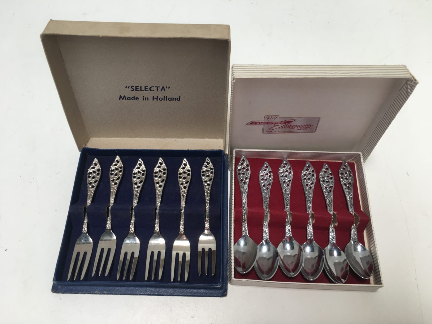Royal Dutch Silver Works - Plated Teaspoon & Cake fork Set