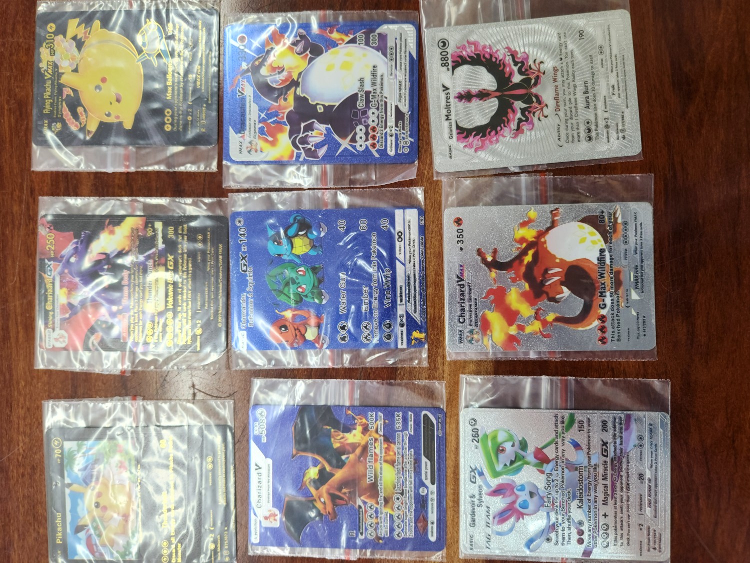 Pokemon Collectable Cards x 9