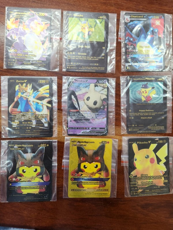 Pokemon Collectable Cards x 9