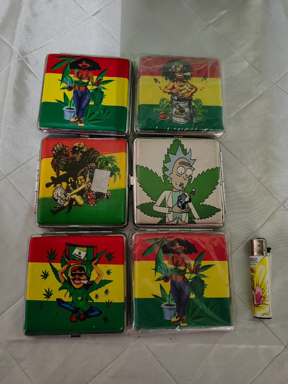 Joblot of 6x Rasta Cigarette Cases