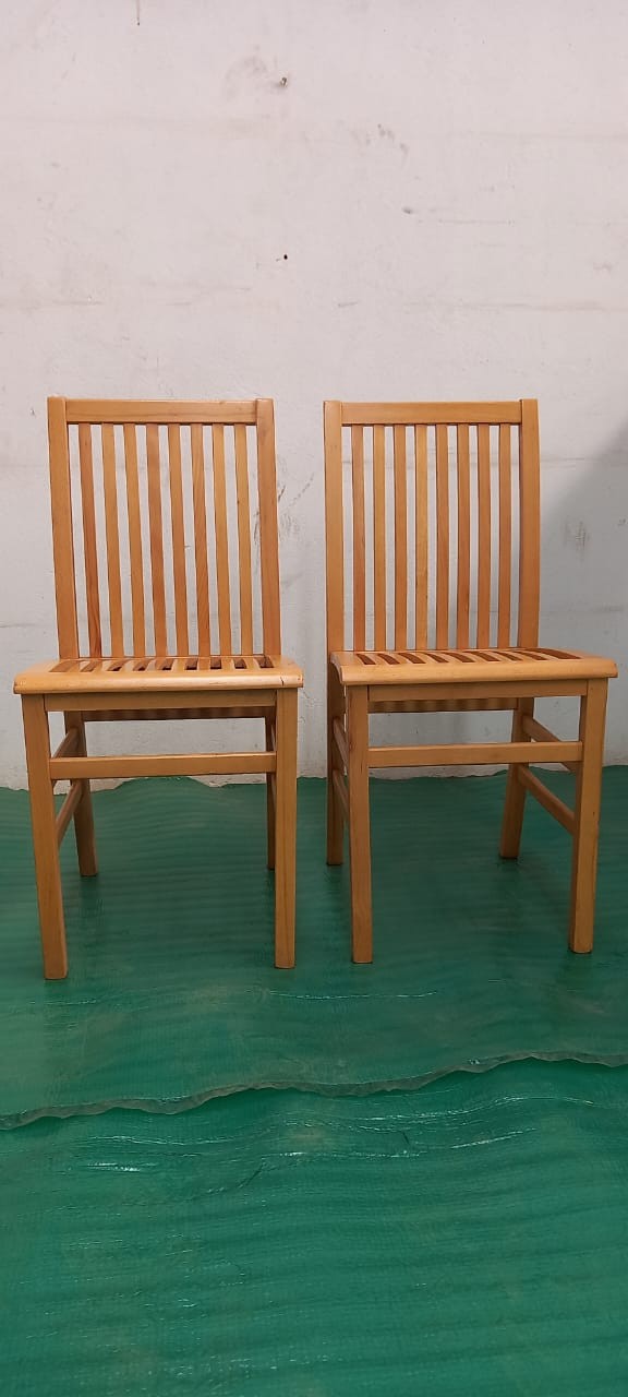 Wooden Slatted Chairs x 2 - price per piece